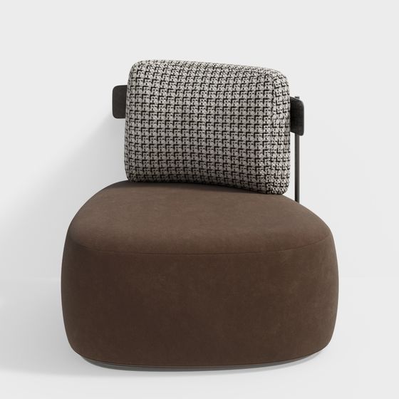 Wabi-Sabi Style Single Sofa Chair 3D Model in Brown