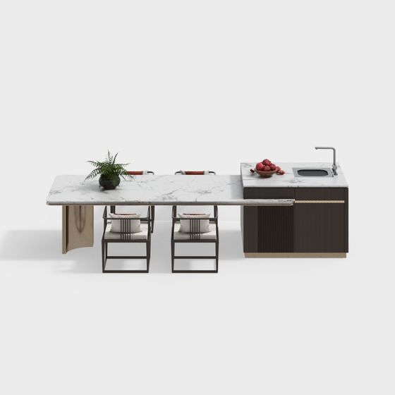 Modern Minimalist Kitchen Design 3D model