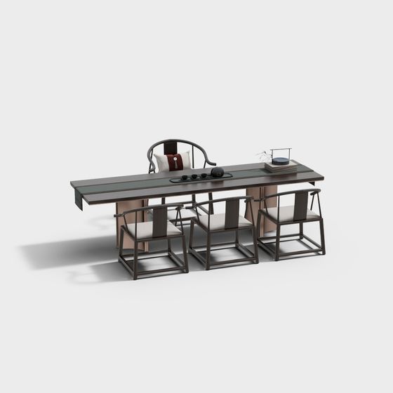 Elegant Chinese Tea Table 3D model for Modern Spaces