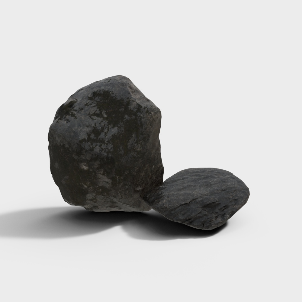 Low-Poly Mountain Rock Combination – Textured Gray Rocks