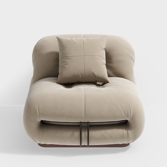 Low-Poly Beige Sofa 3D model for Modern Design