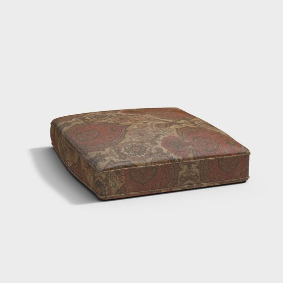 Vintage Patterned Ottoman 3D model