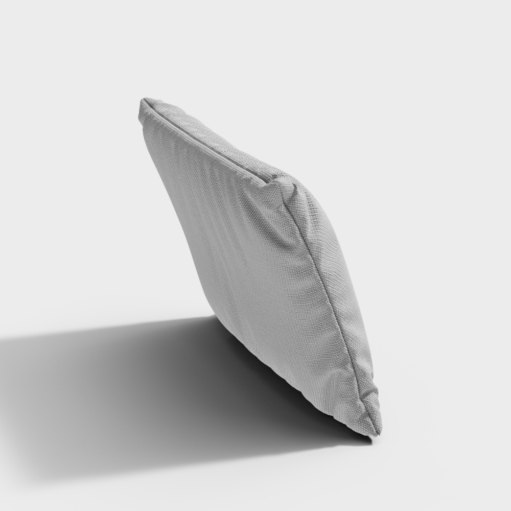 Gray Pillow 3D model with Low Poly Design