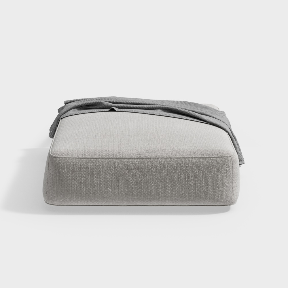 grauer Sofa-Hocker mit Decke