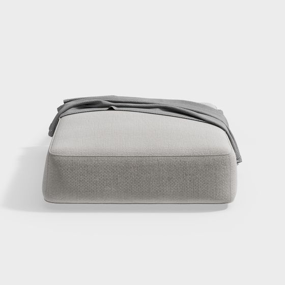 grauer Sofa-Hocker mit Decke