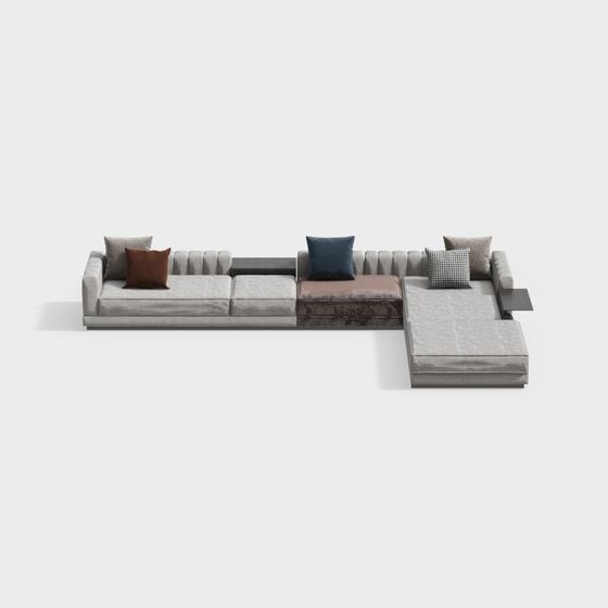 Stylish Modern Sofa 3D model for Contemporary Interiors
