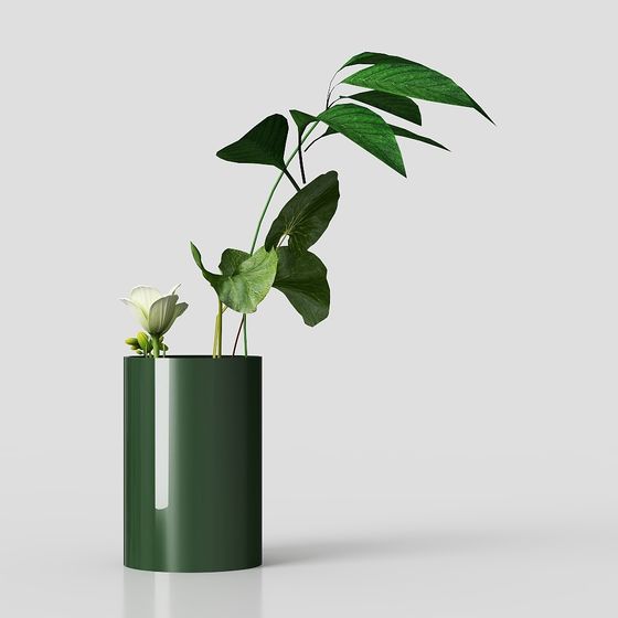 Vibrant Green 3D Vase Model
