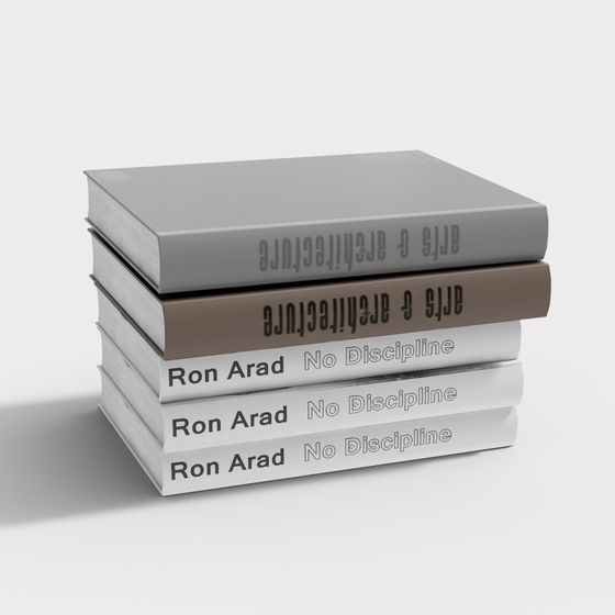 Stylish Book Stack 3D Model for Creative Spaces