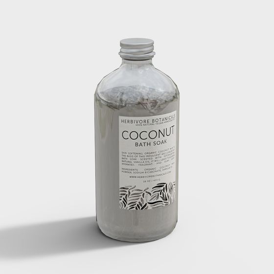 Elegant Coconut Bath Salt Bottle 3D model