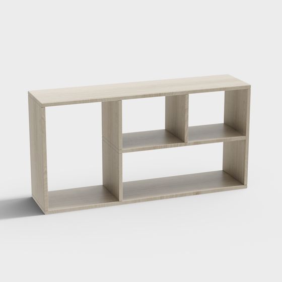 Modern Minimalist 3D Bookshelf Model