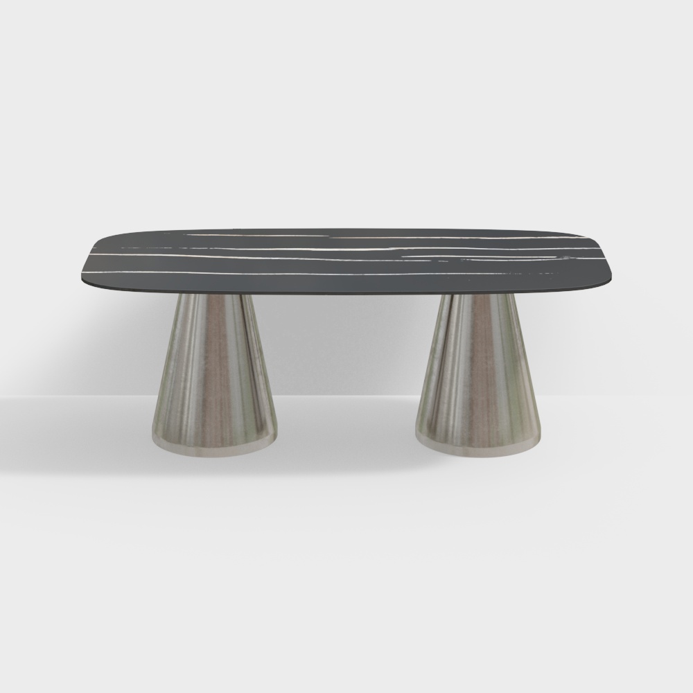 KANGMU ALTO-COHEN KONUS REKT TB220 ESSZIMMER TISCH - COHEN 2,2M SCHWARZER MARMORTISCH