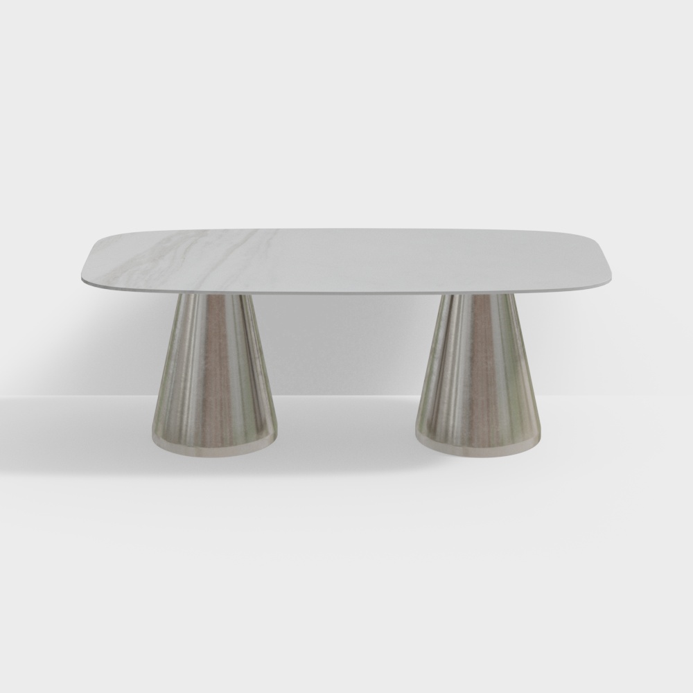 KANGMU ALTO-COHEN Kegel Rechteck TB220 Esstisch - Cohen 2.2M weißer Marmortisch