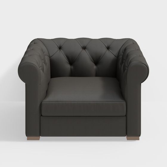 Retro Sofa 3D model in Low-Poly Design