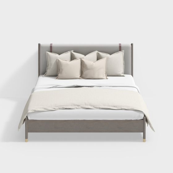 Elegant Minimalist Bed 3D model