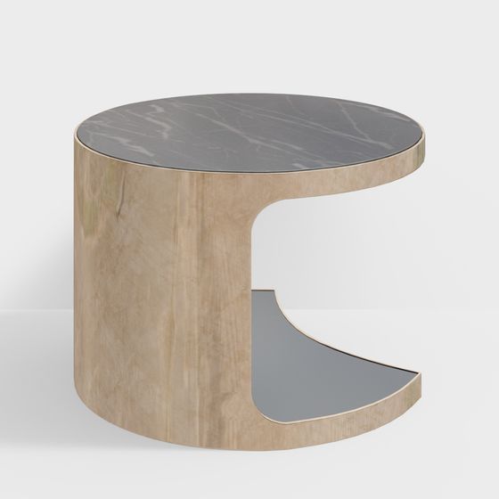 Sleek Low-Poly Round Table 3D model