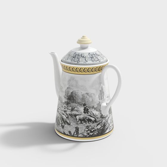 Elegant Low-Poly Teapot 3D Model