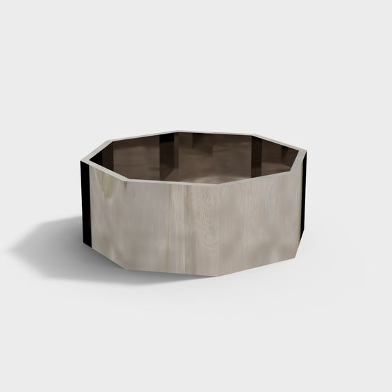 Hexagonal Metal Planter 3D model for Modern Interiors