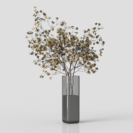 Natural Harmony in Glass Vase 3D model
