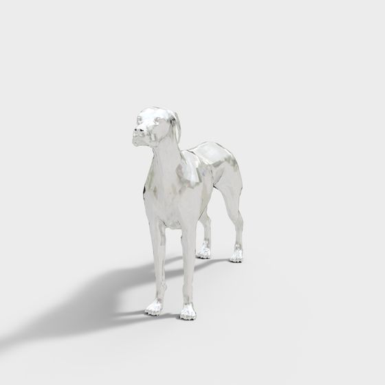 Silver Guardian 3D Model of an Elegant Dog
