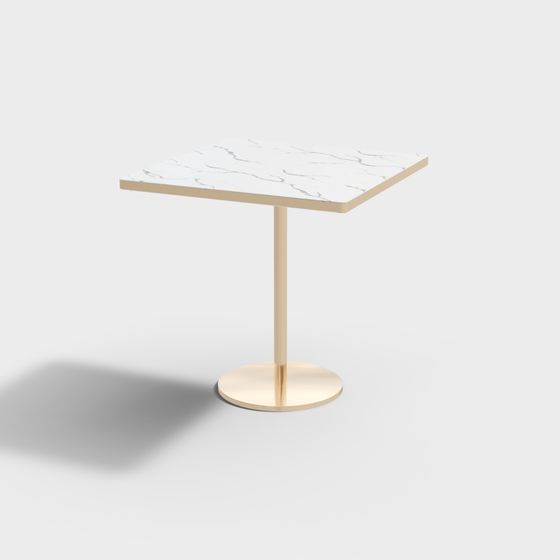 Stylish Marble Gold Leg Table 3D model