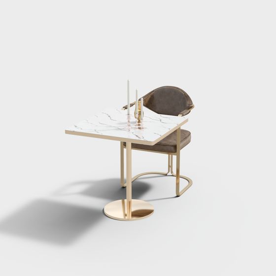 Stylish Dining Table and Chair Set 3D model