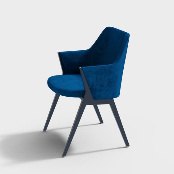 Velvet Elegance Chair 3D model