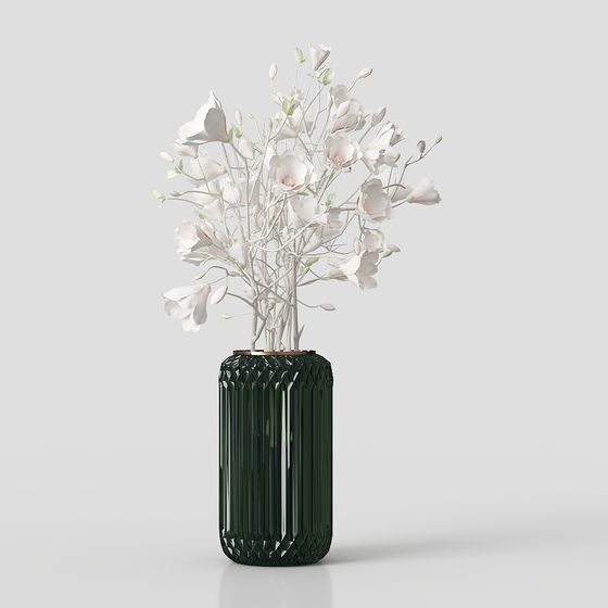 Elegant Floral Vase 3D model
