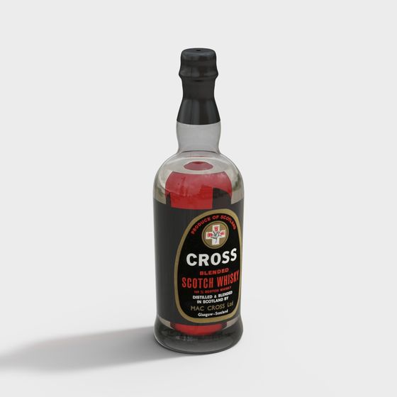 Vintage Cross Blended Scotch Whisky Bottle 3D model