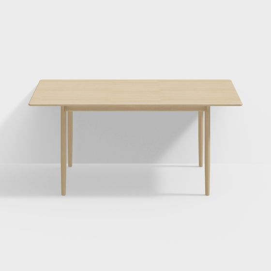 Minimalist Wooden Dining Table 3D model