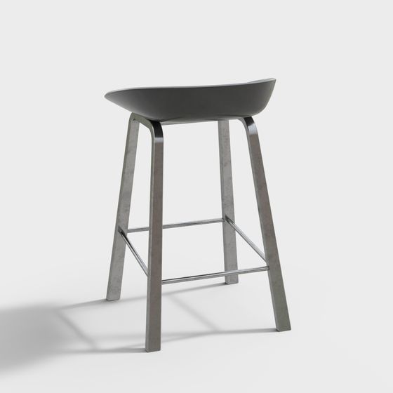 Stylish Minimalist Bar Stool 3D model