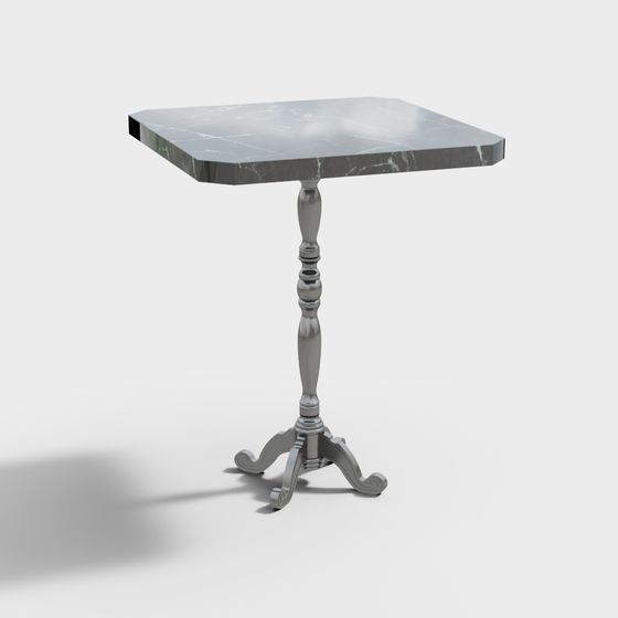 Vintage Marble Side Table 3D model for Elegant Interiors