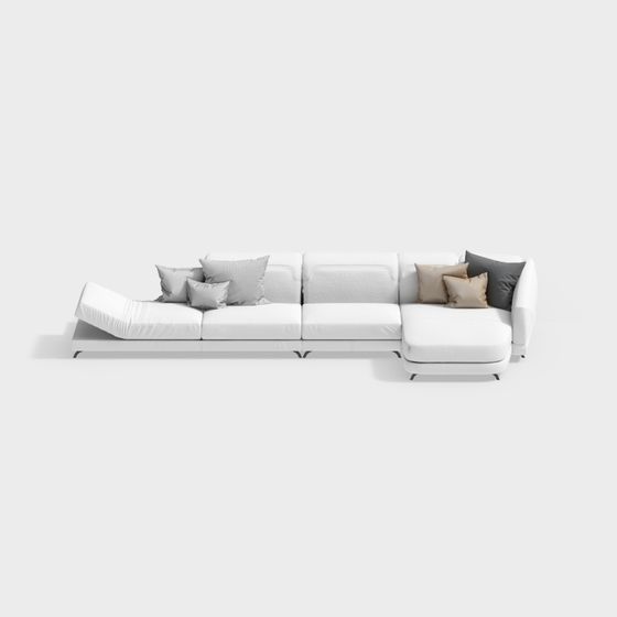 Urban Comfort Low-Poly Sofa 3D model for Modern Spaces