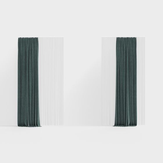 Velvet Drapes 3D model for Elegant Interiors