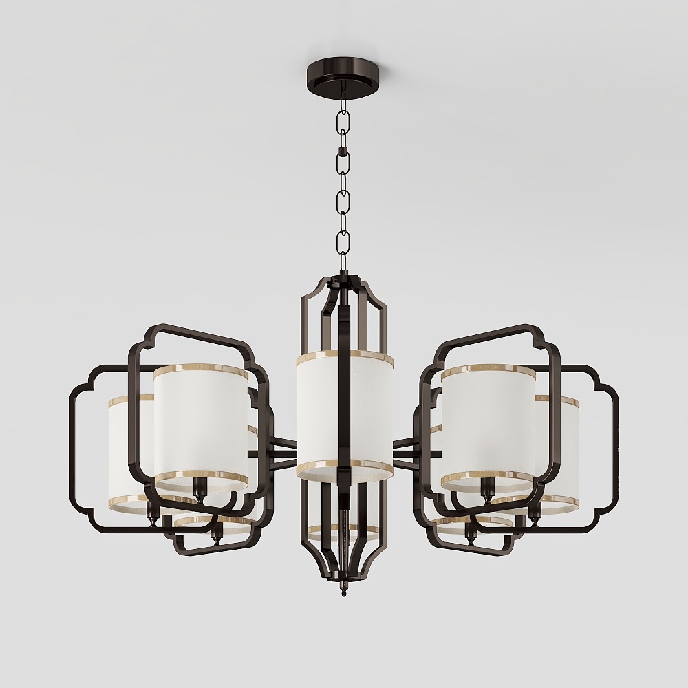 Urban Elegance Chandelier 3D Model – Geometric Design