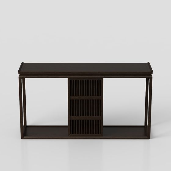 Stylish Minimalist Wooden Desk 3D model