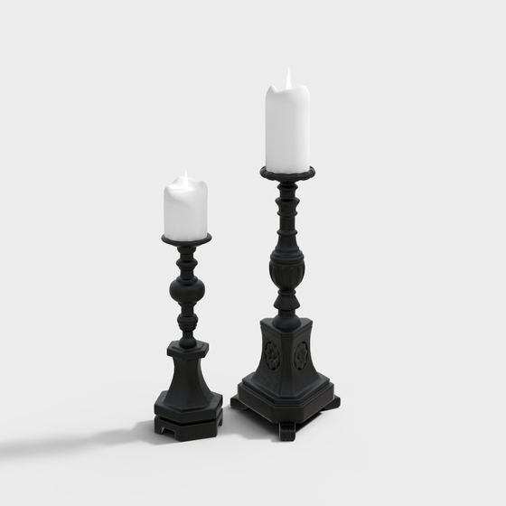 Elegant Vintage Candle Holder 3D model