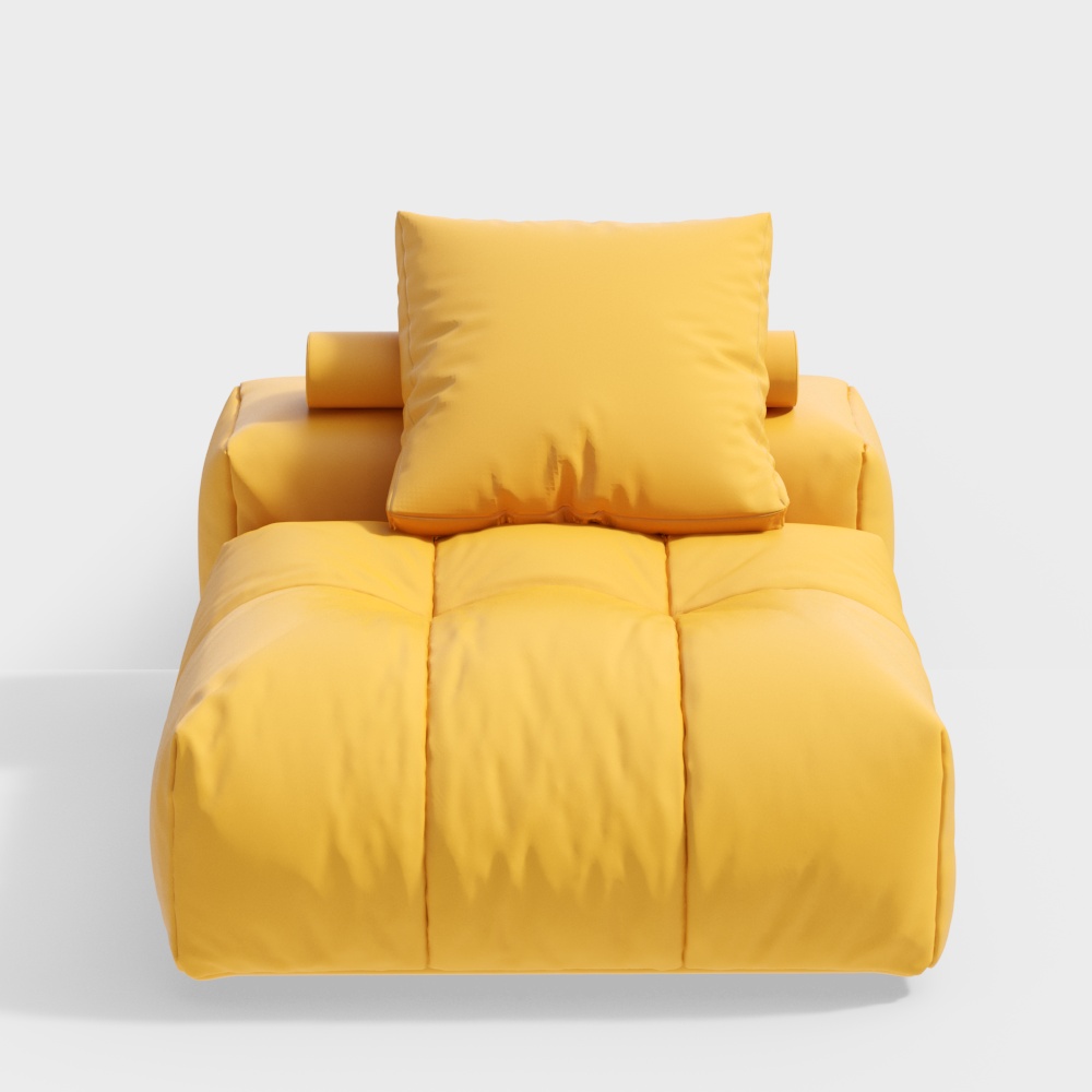 Cozy Corner Low Poly Armchair – Yellow Minimalist Design