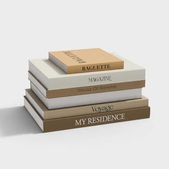 Minimalist Magazine Stack 3D model for Creative Projects