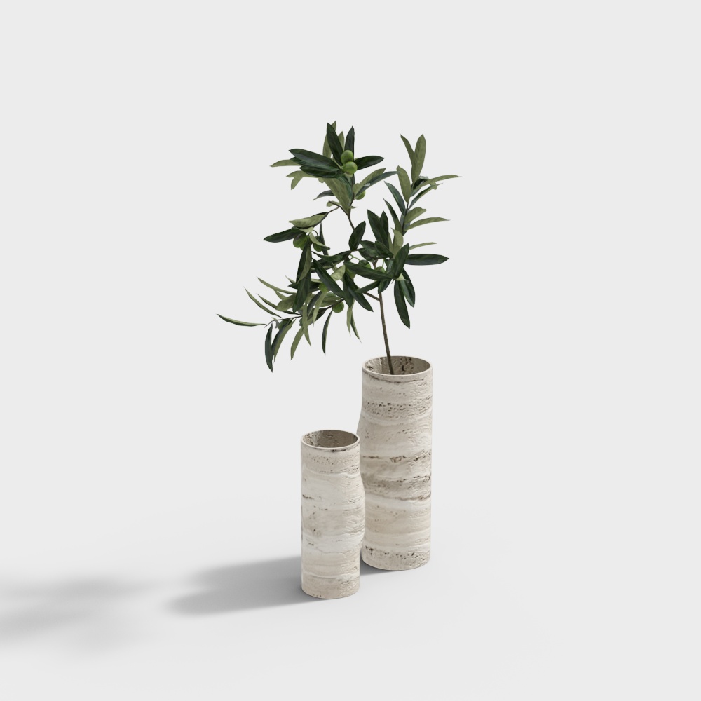 Natural Elegance Vase 3D Model – Marble Texture Decor