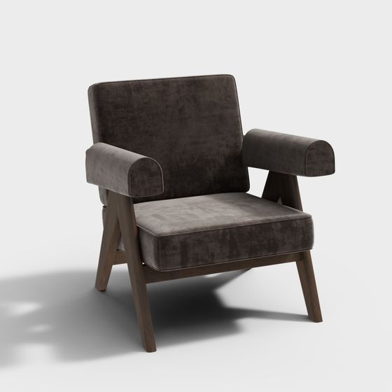 Cozy Velvet Chair 3D model