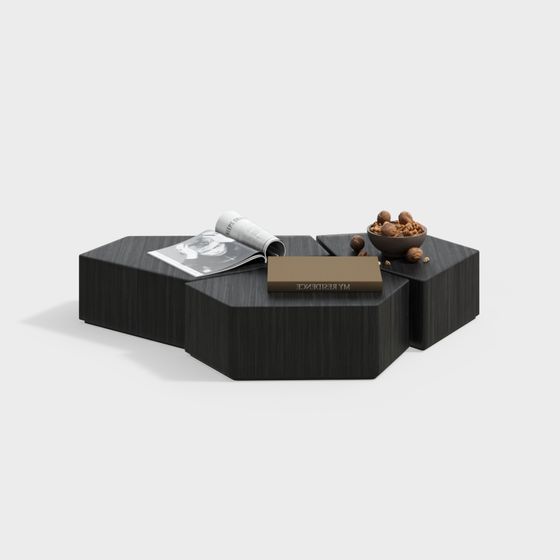 Hexagonal Coffee Table 3D model for Modern Interiors