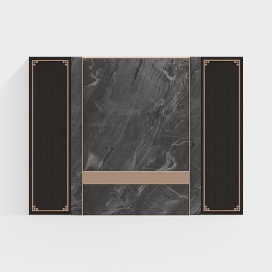 Art Deco Marble Panel 3D model for Creative Spaces