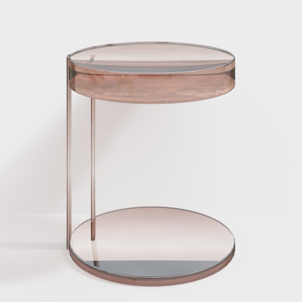 Translucent Round Table 3D Model – Gradient Glass Design