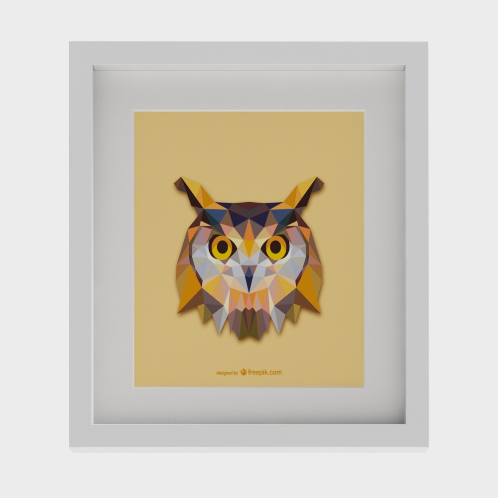 Stylish Low-Poly Owl 3D model