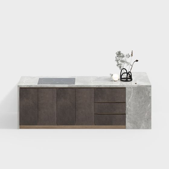 Stylish Urban Living Room Cabinet 3D model