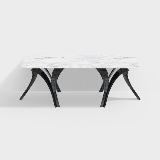 Elegant Marble Dining Table 3D model