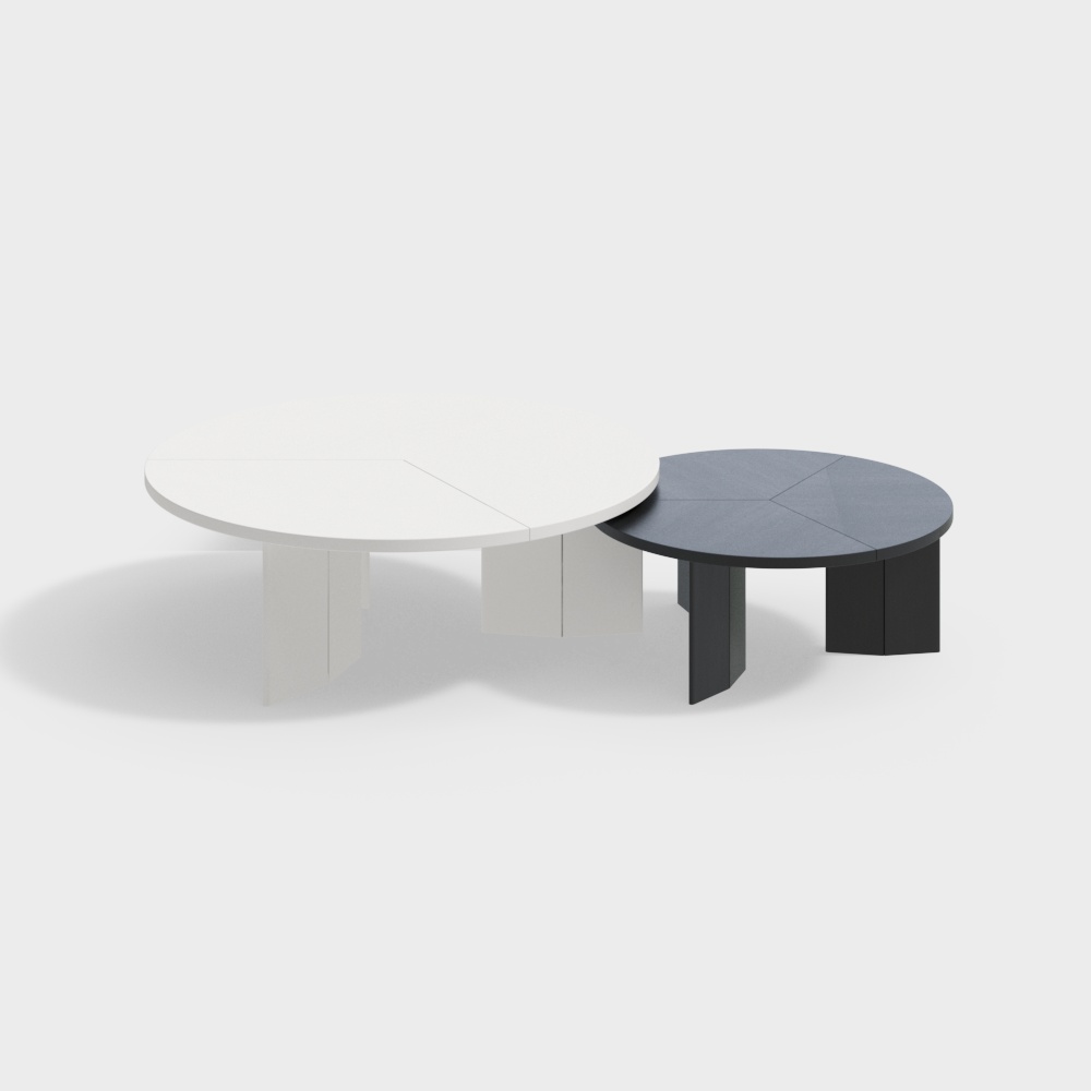 Geometric Round Table 3D Model – Minimalist Stone Surface
