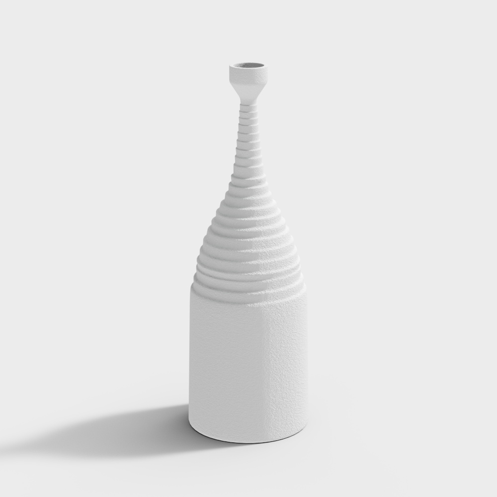 Spiral Bottle Low-Poly 3D Model – Minimalist Tapered Design