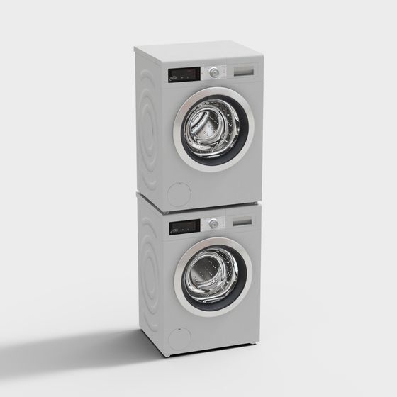 Modern Stacked Washing Machine 3D model