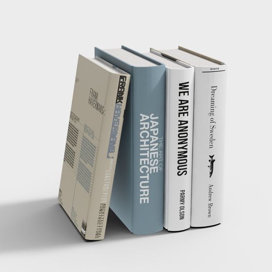 Realistic Book Stack 3D Model